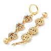 Rhinestone Flat Round Leverback Earrings EJEW-K256-09KCG-2