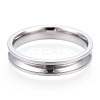 201 Stainless Steel Grooved Finger Ring Settings STAS-WH0039-11D-P-1