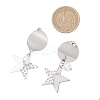 ABS Plastic Imitation Pearl Dangle Stud Earrings EJEW-JE06903-03-3