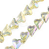 Electroplate Transparent Glass Beads Strands EGLA-N002-44-02-1