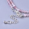 Natural Rose Quartz Beaded Necklaces NJEW-K114-B-A01-2