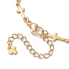 2Pcs 2 Colors 304 Stainless Steel Cross Link Chain Bracelet Making AJEW-JB01299-4