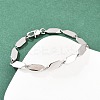 304 Stainless Steel Rhombus Link Chain Bracelets for Men Women BJEW-G766-04P-3