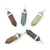 Natural Indian Agate Double Terminated Pointed Pendants G-F295-04L-1