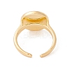 Shell Flat Round Open Cuff Ring RJEW-P030-03G-3
