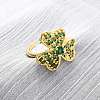 Brass Micro Pave Cubic Zirconia Adjustable Cuff Rings for Women RJEW-U053-05G-1