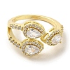 Brass Micro Pave Cubic Zirconia Rings for Women RJEW-E295-07G-2