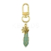 Copper Wire Wrapped Gemstone Bullet Pendant Decorations HJEW-JM01238-01-2
