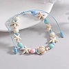 Bohemian Style Acrylic Starfish Turtle & Round Glass Beaded Braided Anklets for Women FS-WG26544-01-2