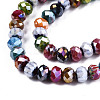 Faceted Handmade Millefiori Glass Beads Strands LK-T001-09-3