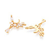 Brass Micro Pave Cubic Zirconia Pendants KK-N263-46G-2