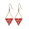 Handmade Glass Seed Beads Rhombus Dangle Earrings EJEW-MZ00542-02-2
