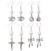 Alloy Glass Dangle Earrings EJEW-JE07367-2