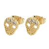 Halloween Brass & Crystal Rhinestone Stud Earrings for Women EJEW-G464-04G-04-4