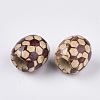 Printed Natural Wood Large Hole Beads WOOD-R251-01D-LF-2