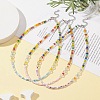 3Pcs 3 Color Natural Quartz Crystal & Glass Seed Beaded Necklaces Set NJEW-JN04344-2