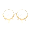 Brass Glass Hoop Earrings EJEW-U040-03G-4