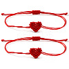 Handmade Minimalist Woven Heart Friendship Adjustable Polyester Cord Bracelets for Unisex LU3037-5