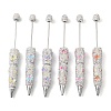 Polymer Clay Rhinestone and Dragonfly Resin Beadable Pen AJEW-B108-02A-1