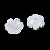 Transparent Spray Paint Glass Bead Caps GLAA-H035-04A-2