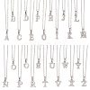 Alloy Rhinestone Letter Pendant Necklaces NJEW-JN04886-1