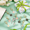 60Pcs 3 Colors Zinc Alloy Enamel Flower Pendant Decorations HJEW-TW0001-01-4