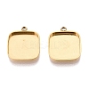 304 Stainless Steel Pendant Cabochon Component STAS-Q113-21A-G-1