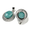 Natural Mixed Stone Oval Pendants G-B079-02P-3