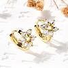 Flower Brass Hoop Earrings EJEW-S256-01A-G-1