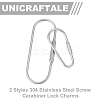 4Pcs 2 Styles 304 Stainless Steel Screw Carabiner Lock Charms STAS-UN0059-93-4