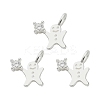 925 Sterling Silver Pave Clear Cubic Zirconia Christmas Gingerbread Man Charms STER-Z104-01S-1