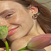 1Pair Alloy Rhinestone Stud Earrings for Women EJEW-LP0003-77A-1