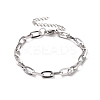 Non-Tarnish 304 Stainless Steel Cable Chain Bracelet for Men Women BJEW-E031-05B-P-1