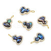 Brass Micro Pave Clear Cubic Zirconia Charms KK-N233-429-2