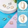 12Pcs 6 Style Brass Micro Pave Cubic Zirconia Hoop Earring Findings ZIRC-PJ0001-06-6