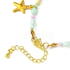 Starfish & Shell & Cross Alloy Charm Bracelet BJEW-FS00016-2