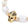 Rack Plating Brass Micro Pave Cubic Zirconia Charm Bracelets BJEW-P341-13G-02-2