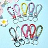 10Pcs 10 Colors PU Leather Knitting Keychains KEYC-YW0001-21-2