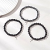3Pcs Natural & Synthetic Mixed Gemstone Beads Stretch Bracelets BJEW-JB13252-2