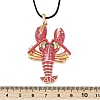 Alloy Enamel Lobster Pendant Waxed Cord Necklaces LS-NJEW-P335-01G-3