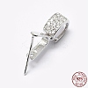 Anti-Tarnish Rhodium Plated 925 Sterling Silver Micro Pave Cubic Zirconia Pendant Bails STER-P034-43P-6