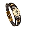 Braided Cowhide Cord Multi-Strand Bracelets PW-WG49322-09-1