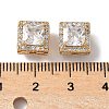 Brass Micro Pave Clear Cubic Zirconia Beads KK-G531-04G-3