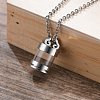 Openable Stainless Steel Memorial Urn Ashes Pendants BOTT-PW0002-003A-P-1