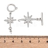 Brass Micro Pave Clear Cubic Zirconia Toggle Clasps KK-H513-09P-3