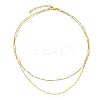 Brass and ABS Imitation Pearl Layered Necklace for Women NJEW-JN04911-02-4