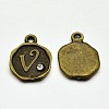 Antique Bronze Plated Alloy Rhinestone Charms LS-ALRI-J152-V-NF-1