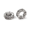 Brass Micro Pave Cubic Zirconia Rondelle European Beads KK-H451-05P-1