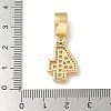 Brass Clear Cubic Zirconia European Dangle Charms KK-R003-01G-04-4