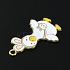 Light Gold Tone Alloy Enamel Pendants ENAM-C013-01D-4